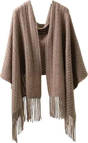 100% Pure Cashmere Luxury Cable Knitted Scarf Shawl Wrap for Women Winter Thick Warm