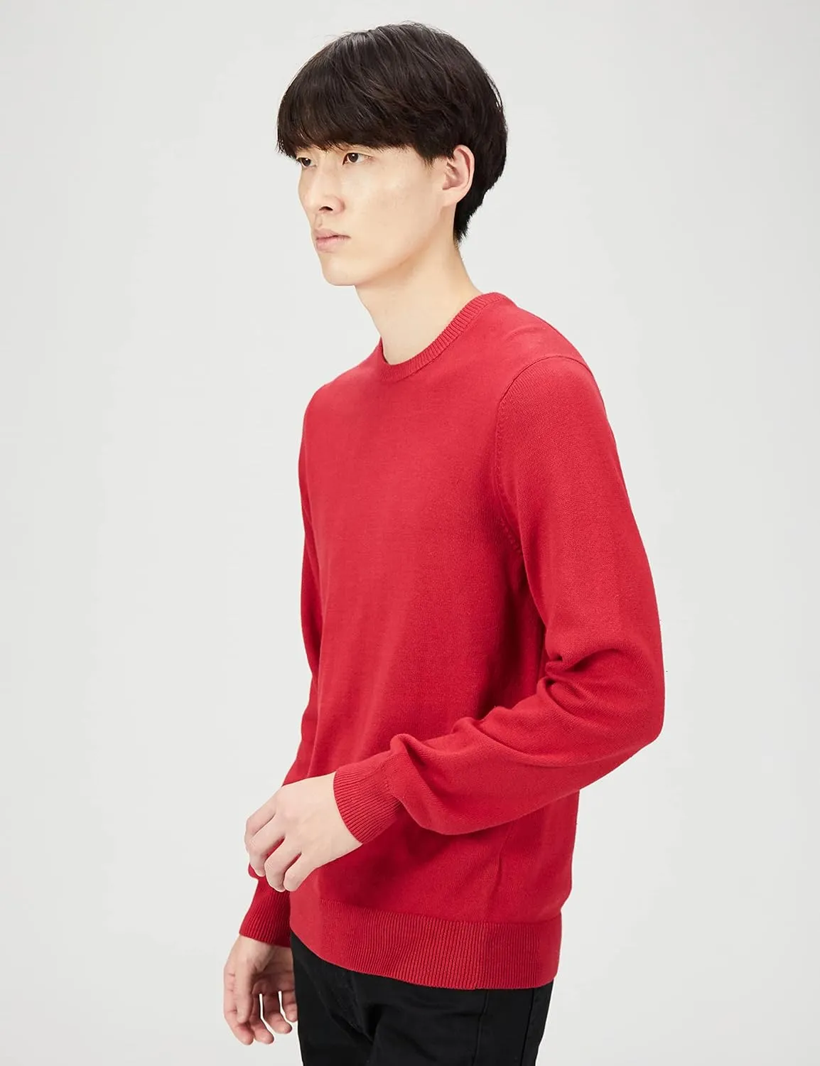 Amazon Essentials Men's Crewneck Sweater, 100% Cotton, Big & Tall Options Available