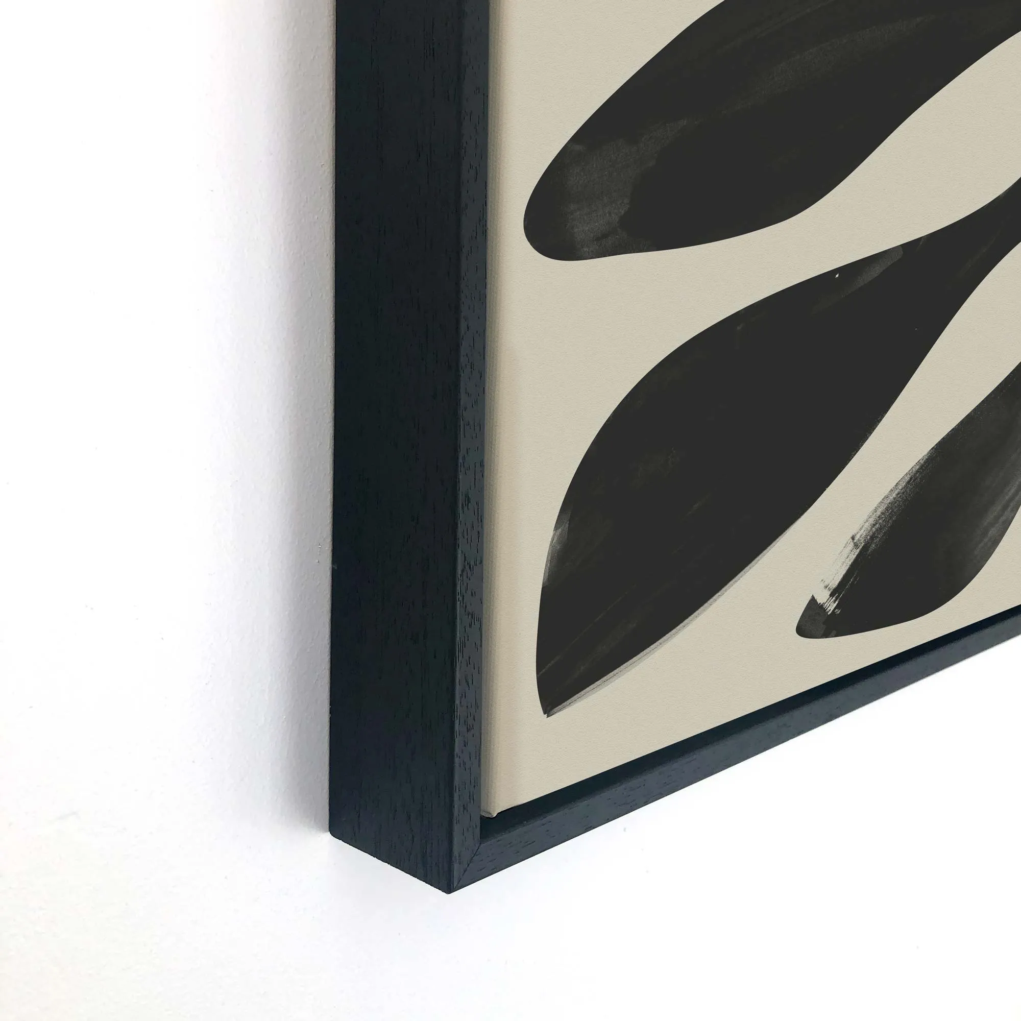 Botanical Leaf Framed Abstract Canvas Art