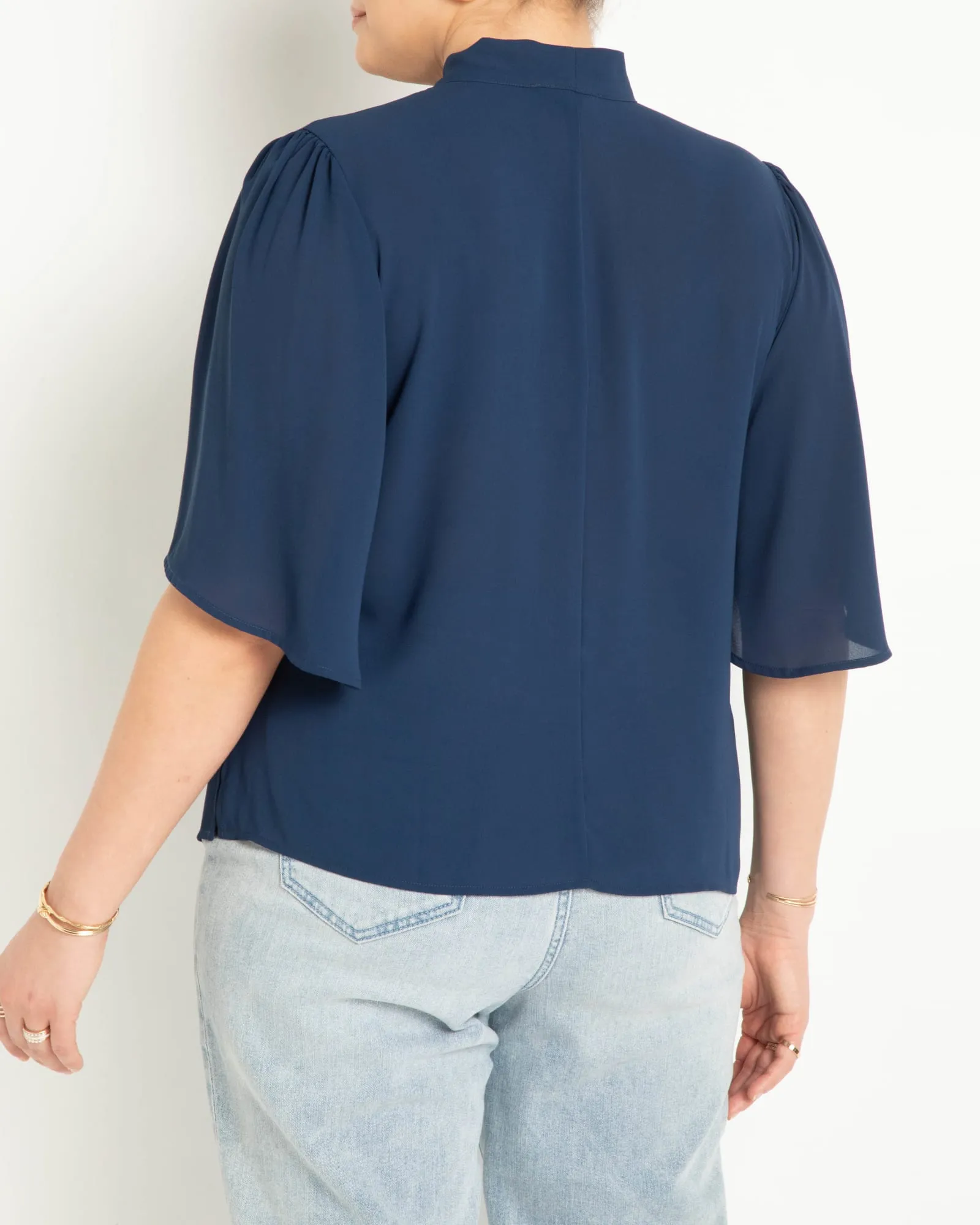 Bow Blouse With Flutter Sleeve | Ocean Cavern