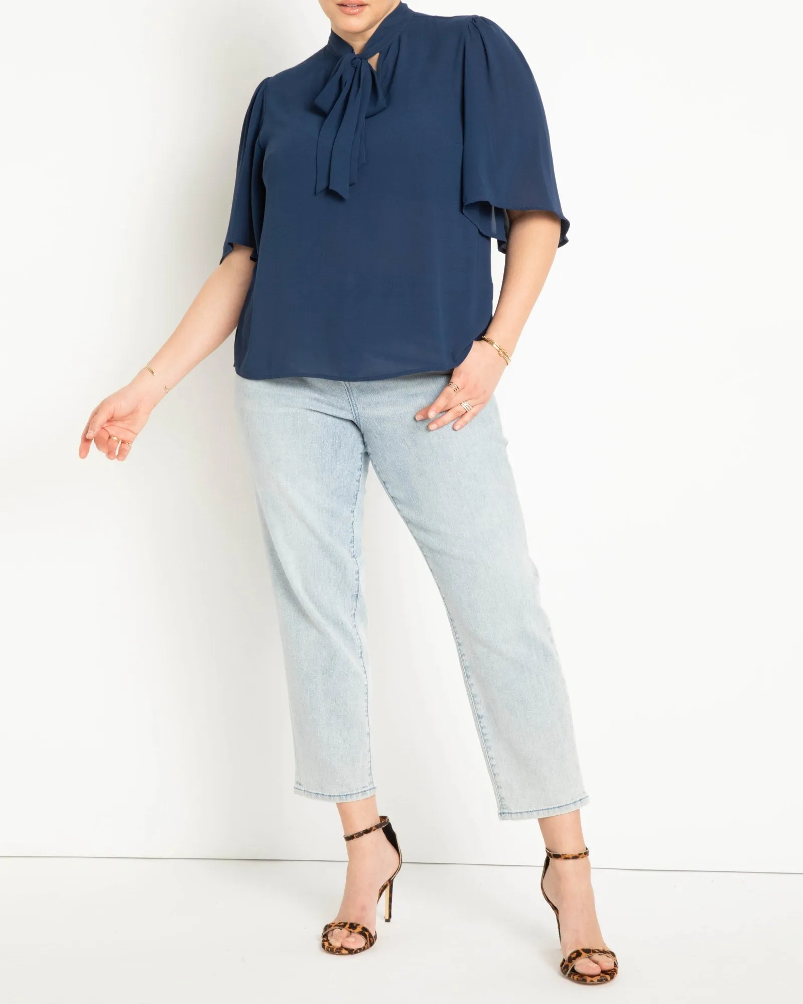 Bow Blouse With Flutter Sleeve | Ocean Cavern