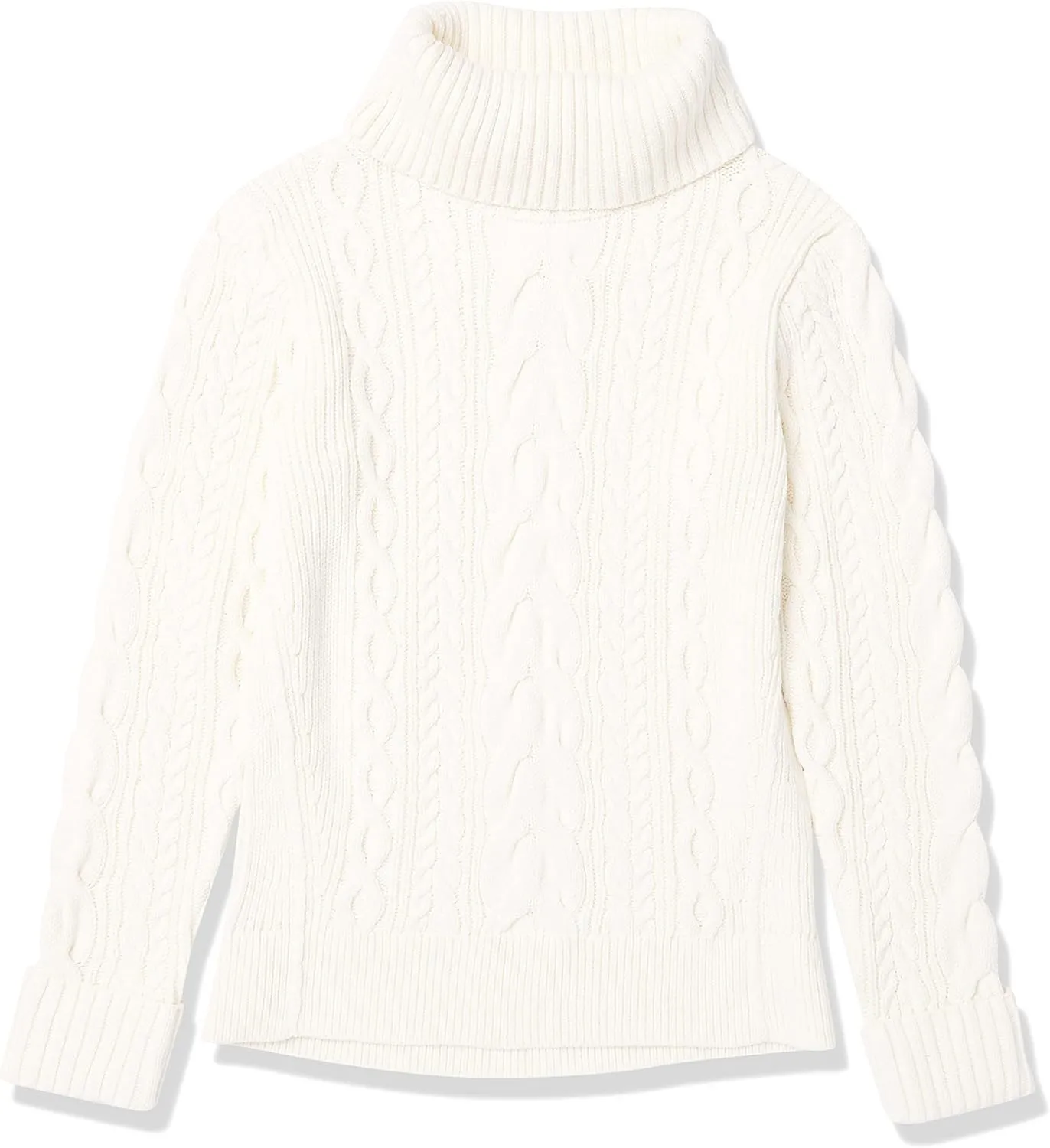 Cable Stitch Women's Cotton Blend Cable Knit Turtleneck Pullover Sweater - Fisherman Long Sleeve Chunky Textured Top