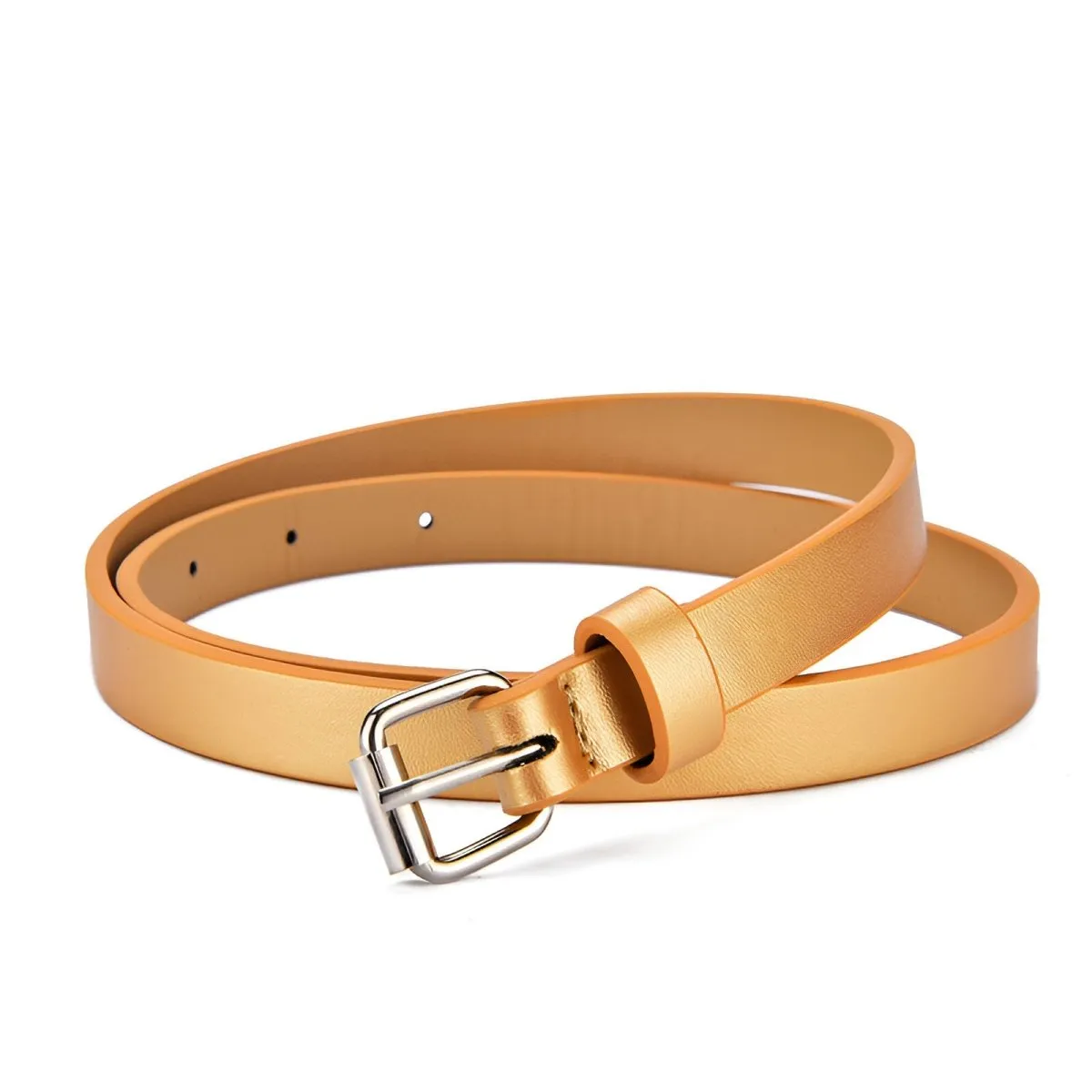 Ceinture enfant ajustable pour fille ou garçon en simili vegan, boucle argentée, modèle Timy