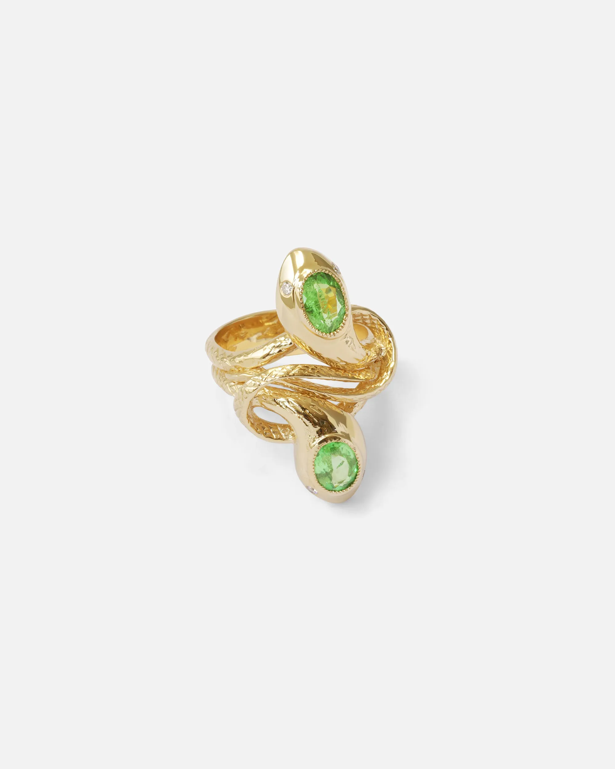Duo Serpentes Ring / Tsavorite and Diamonds