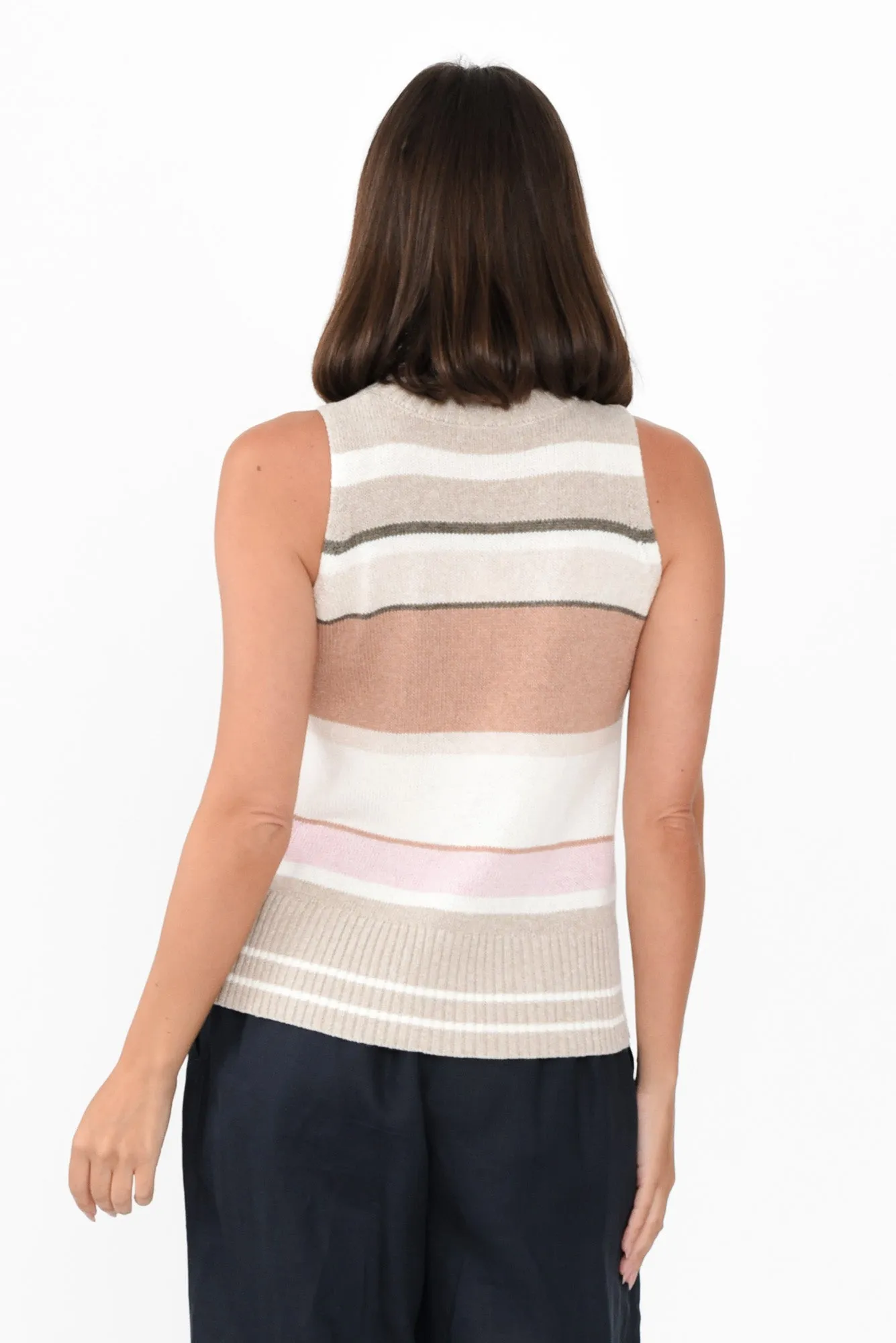 Estel Pink Splice Knit Tank