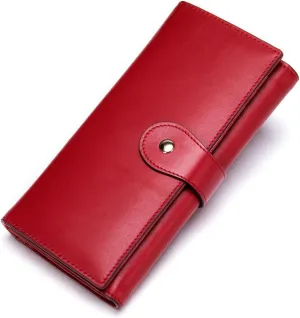 Genuine Leather Wallet, Women's Multi Slot Anti Magnetic Card Bag, Trendy Women's Top Layer Cowhide Handbag purse(white-Dinosaur Doodle4)