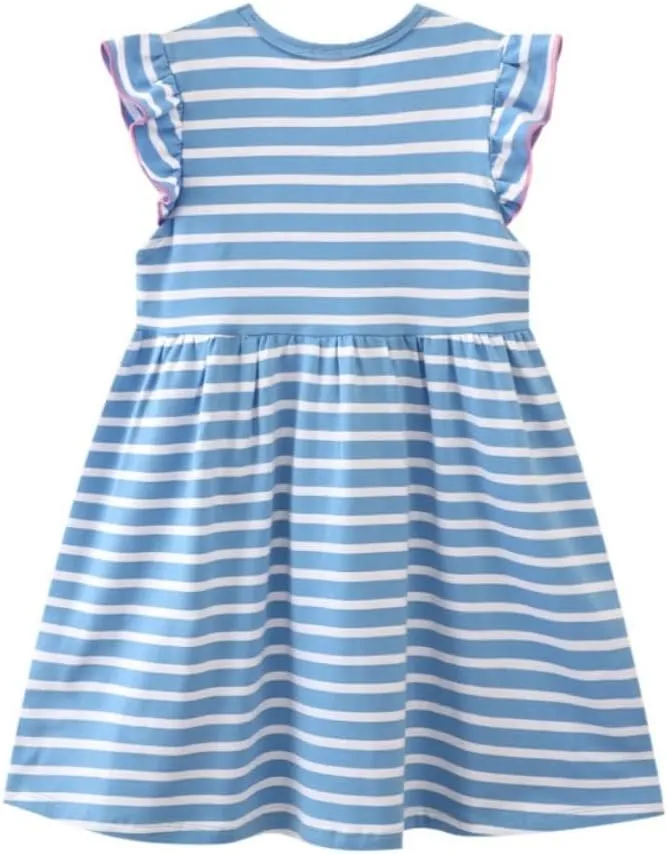 Girls Dress Toddler Kids Flutter Sleeve Summer Dresses Unicorn Swing Casual Sundress Party Playwear Holiday Clothes