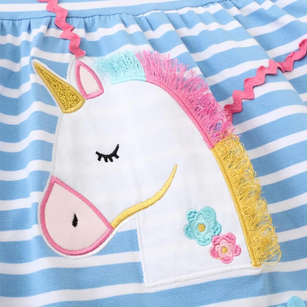Girls Dress Toddler Kids Flutter Sleeve Summer Dresses Unicorn Swing Casual Sundress Party Playwear Holiday Clothes