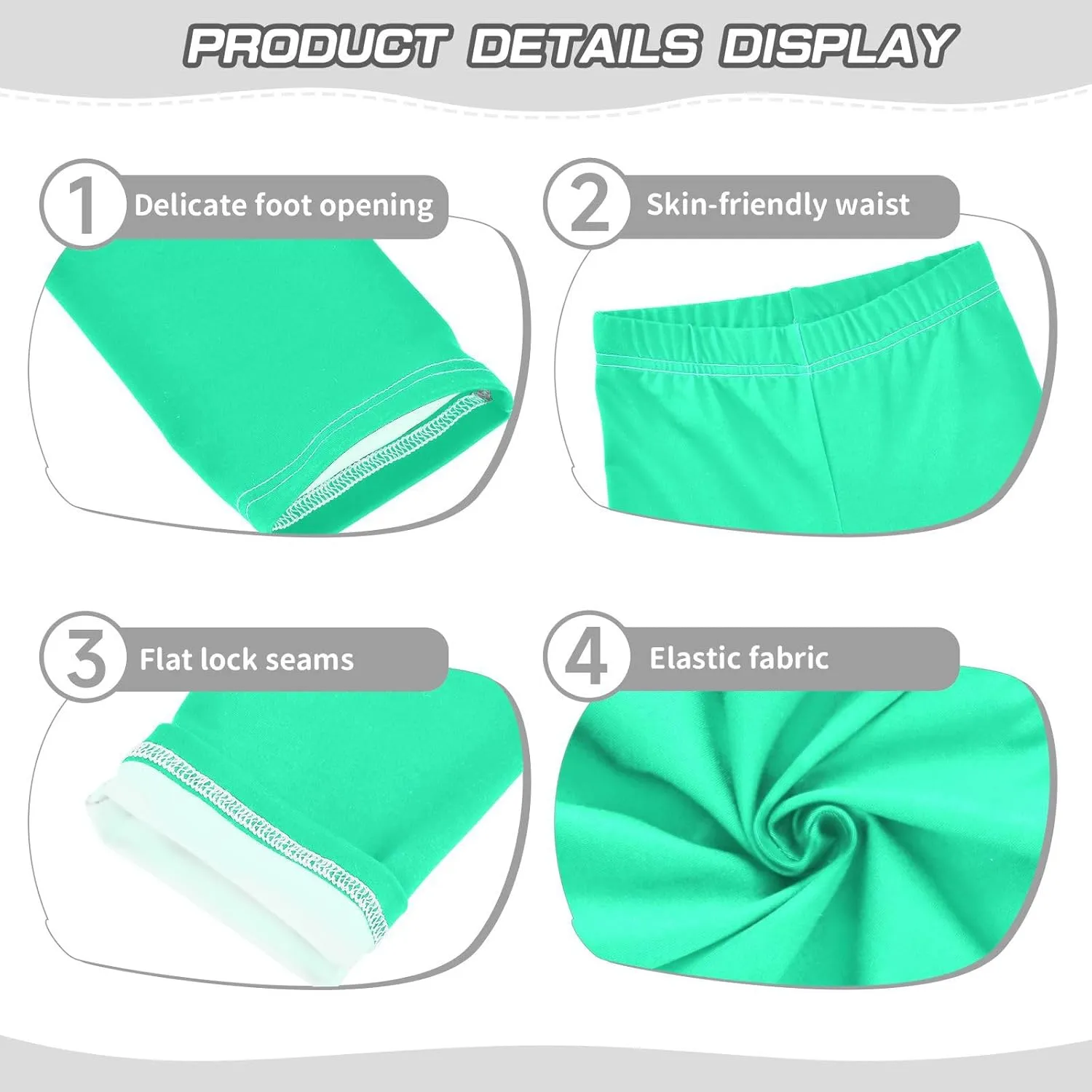 Girls' Leggings Bright Turquoise Toddler Kids Stretch Yoga Pants Tights Dance Athletic Long Pants 6T