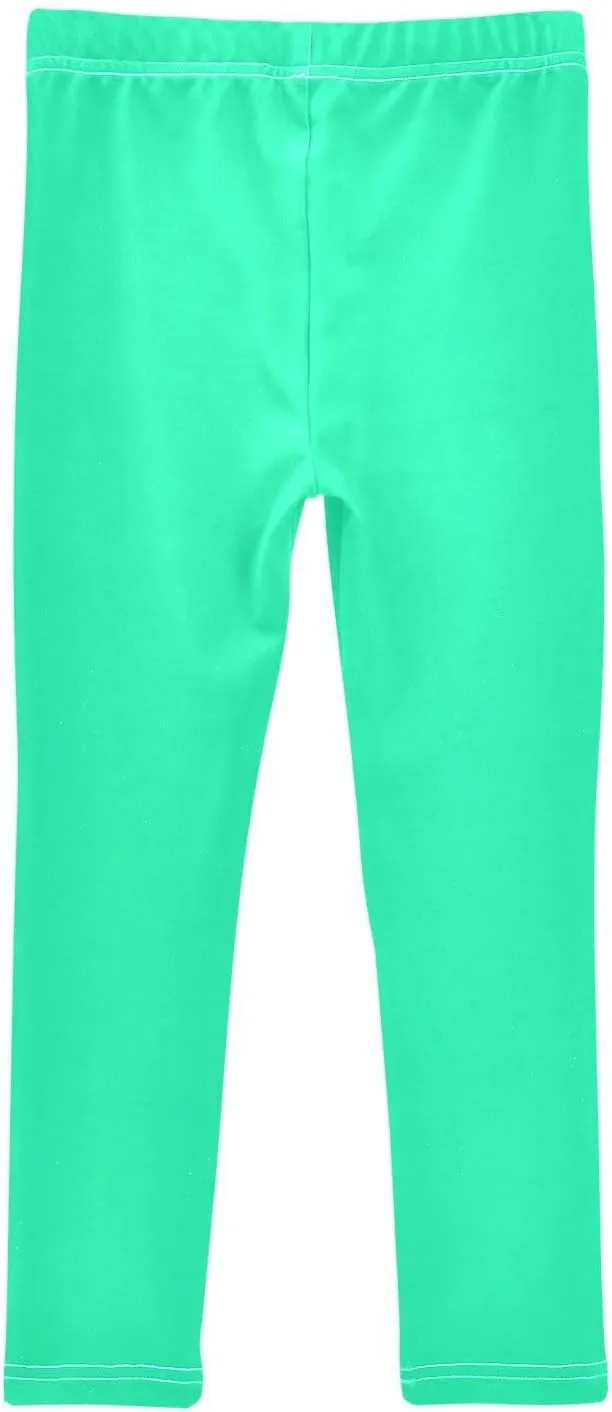 Girls' Leggings Bright Turquoise Toddler Kids Stretch Yoga Pants Tights Dance Athletic Long Pants 6T