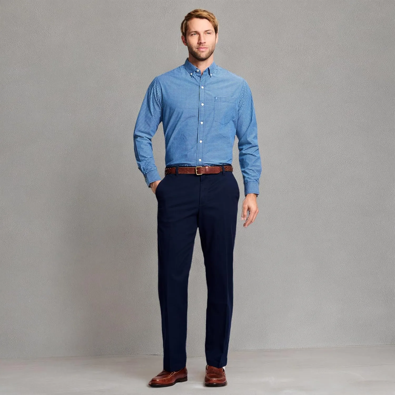 IZOD Men's Performance Stretch Classic Fit Flat Front Chino Pant