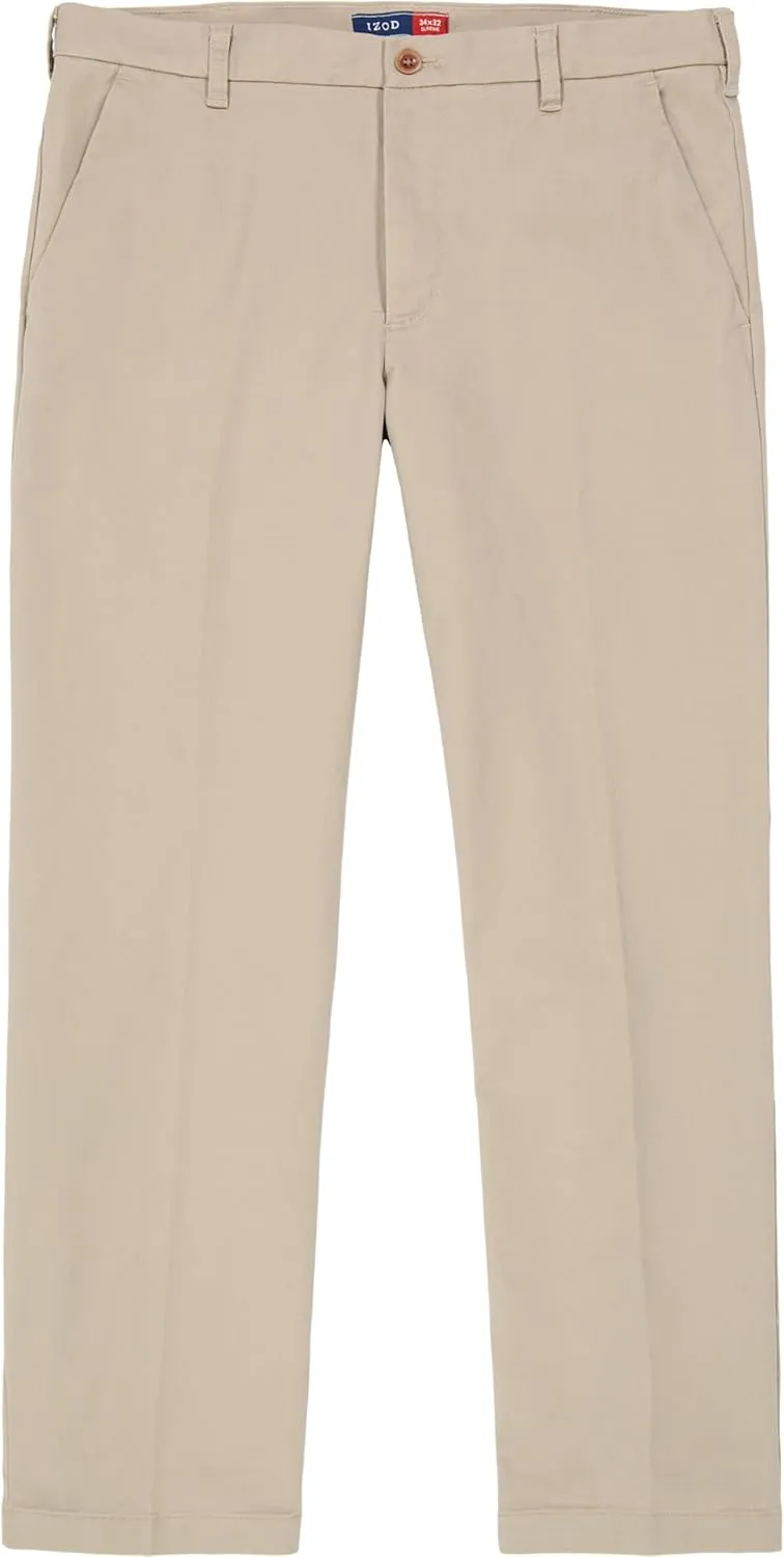 IZOD Men's Performance Stretch Classic Fit Flat Front Chino Pant