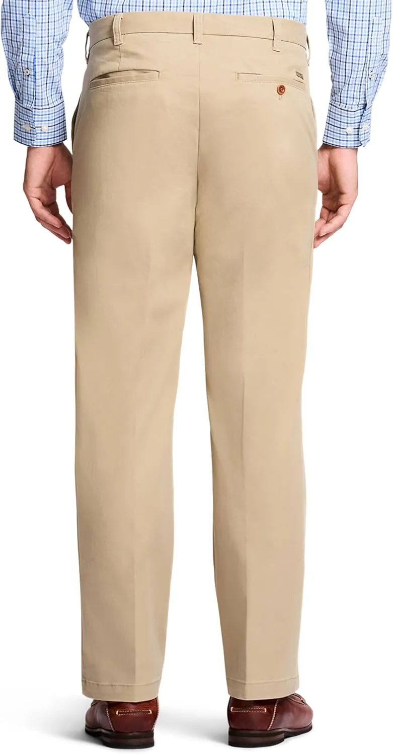 IZOD Men's Performance Stretch Classic Fit Flat Front Chino Pant