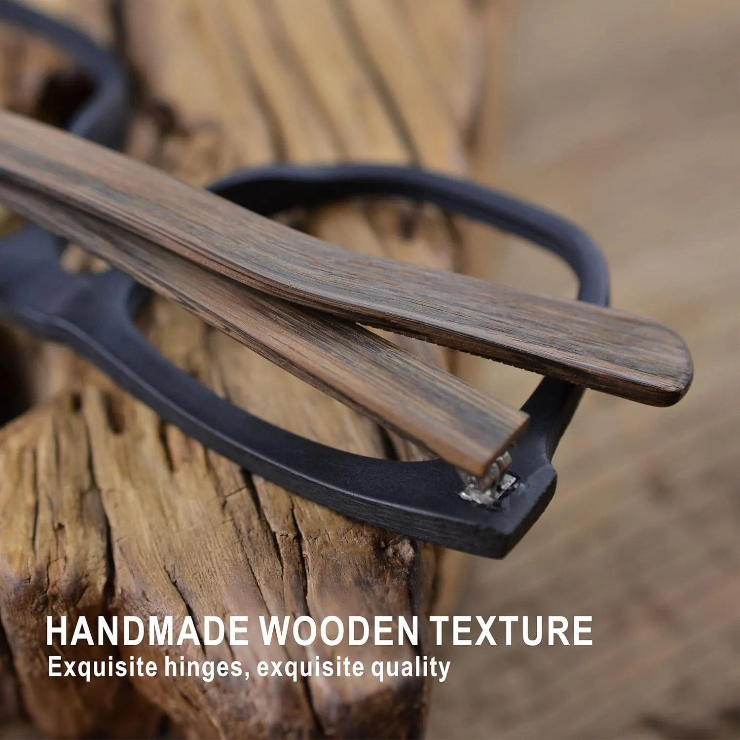 J&L Glasses Large Woodgrain Eyeglasses Frame Faux Wooden Unisex Glasses Frame9089