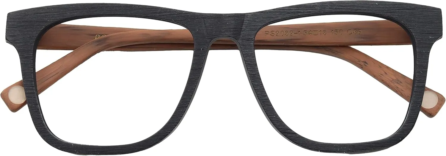 J&L Glasses Large Woodgrain Eyeglasses Frame Faux Wooden Unisex Glasses Frame9089