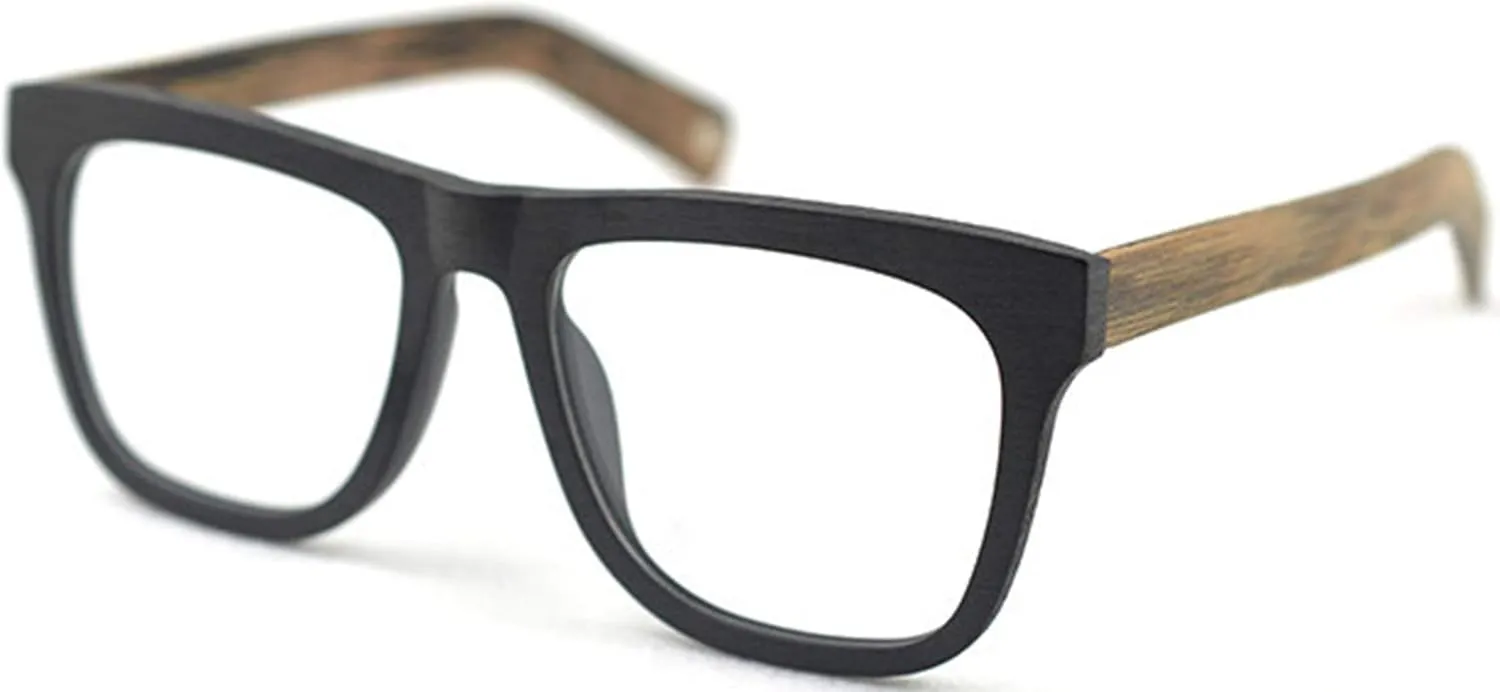 J&L Glasses Large Woodgrain Eyeglasses Frame Faux Wooden Unisex Glasses Frame9089
