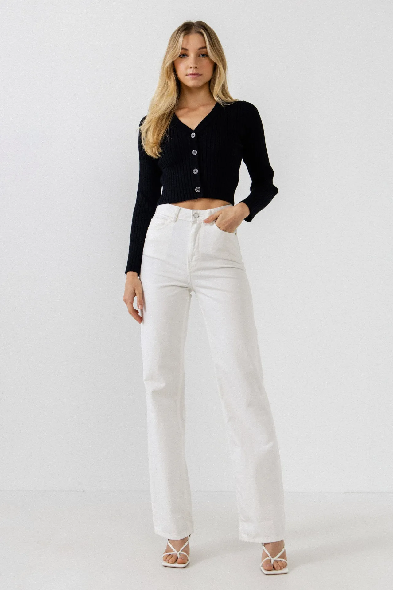 Knit Cropped Lounge Cardigan
