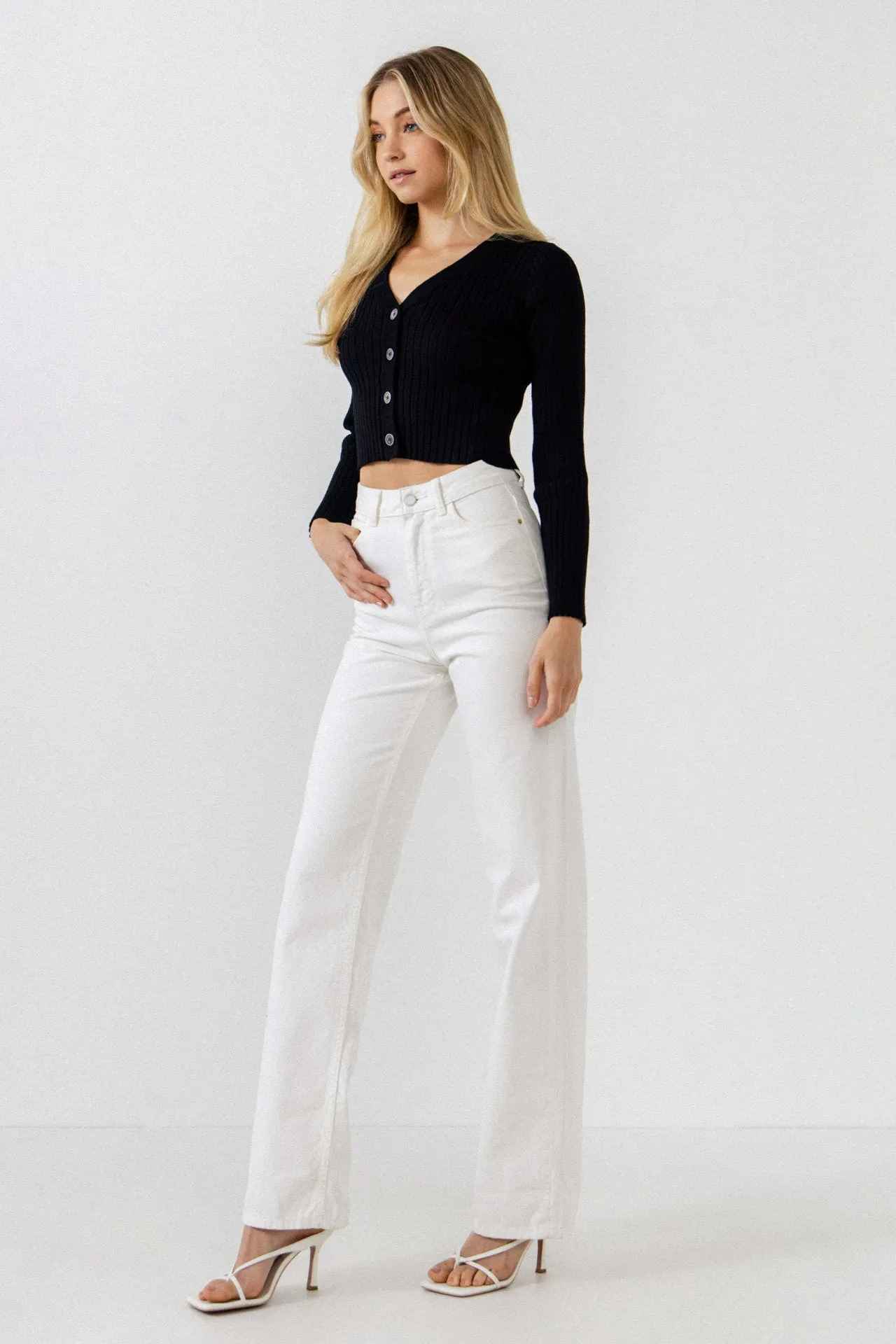 Knit Cropped Lounge Cardigan