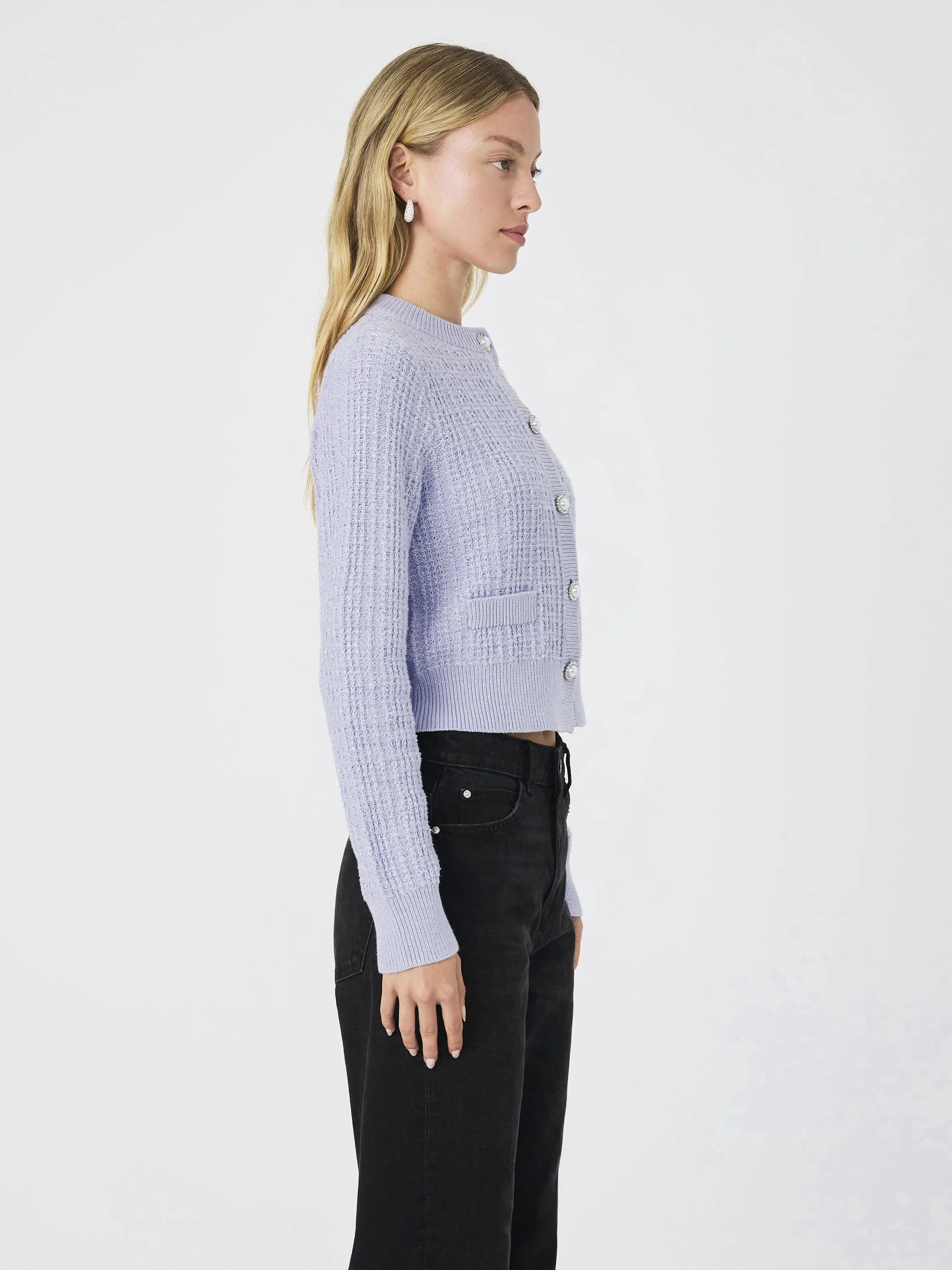 Lurex Tweed Knit Cardigan