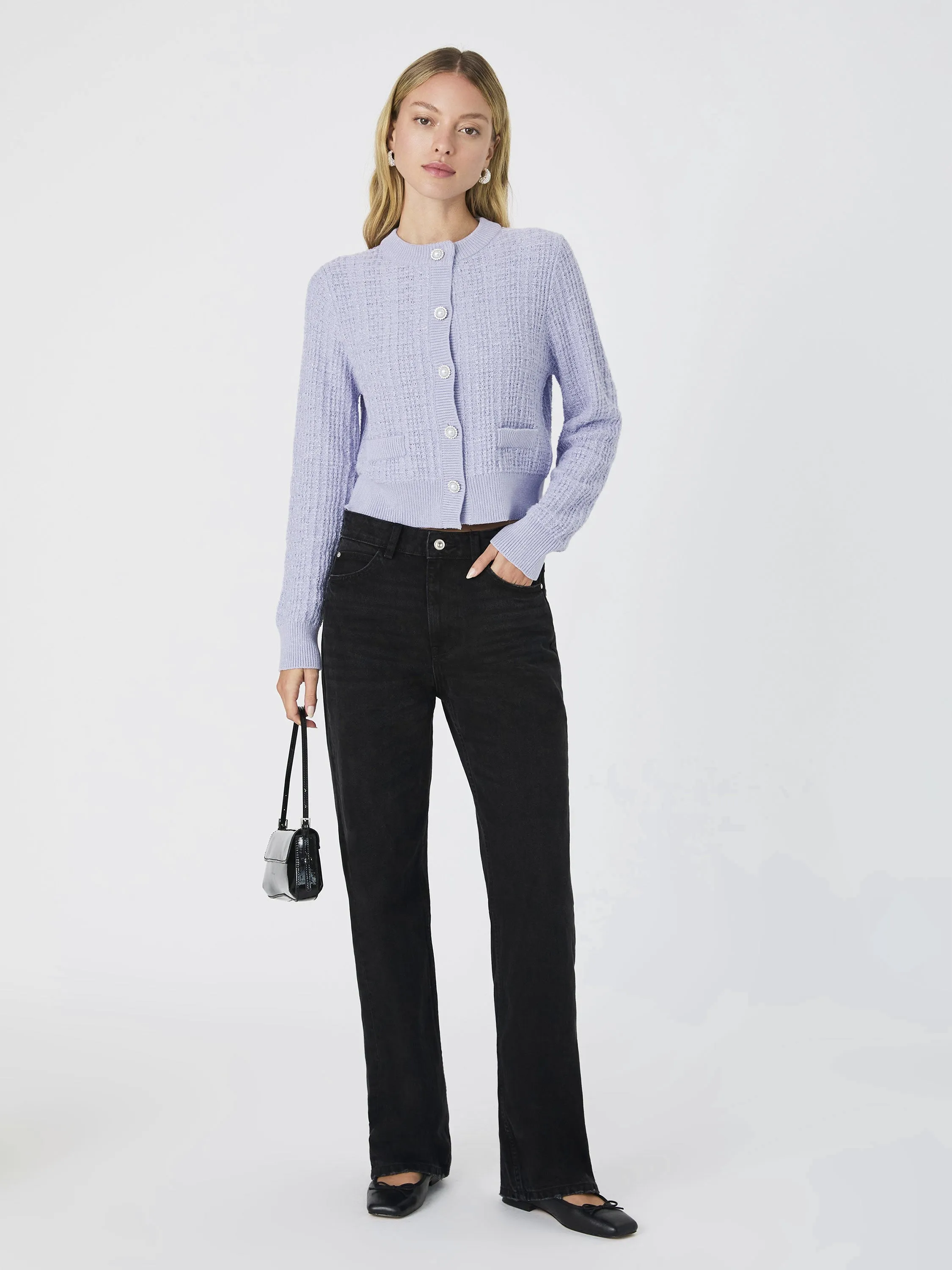 Lurex Tweed Knit Cardigan