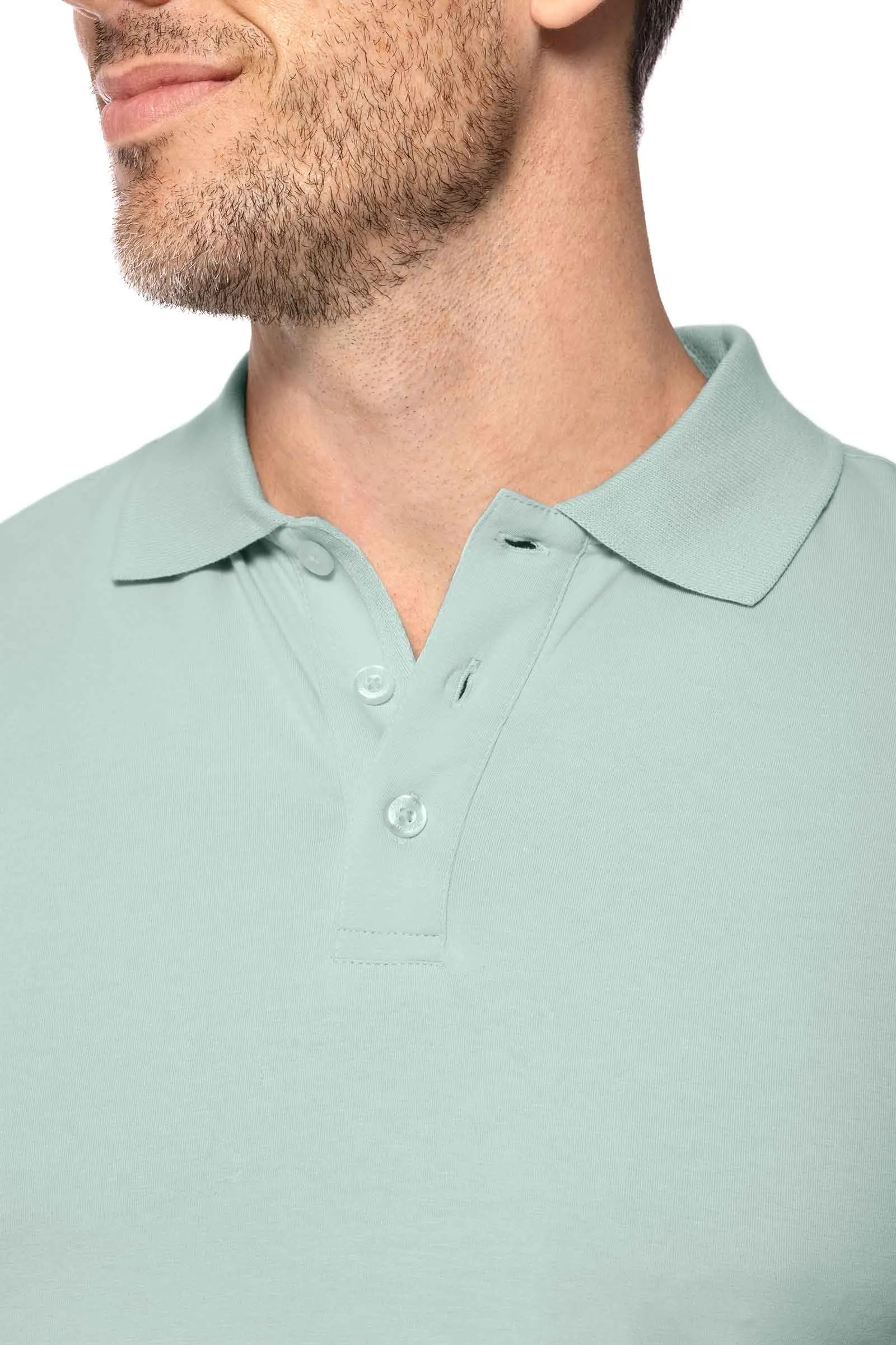 Men's Coppitt Long Sleeve Weekend Polo  |  Misty Aqua
