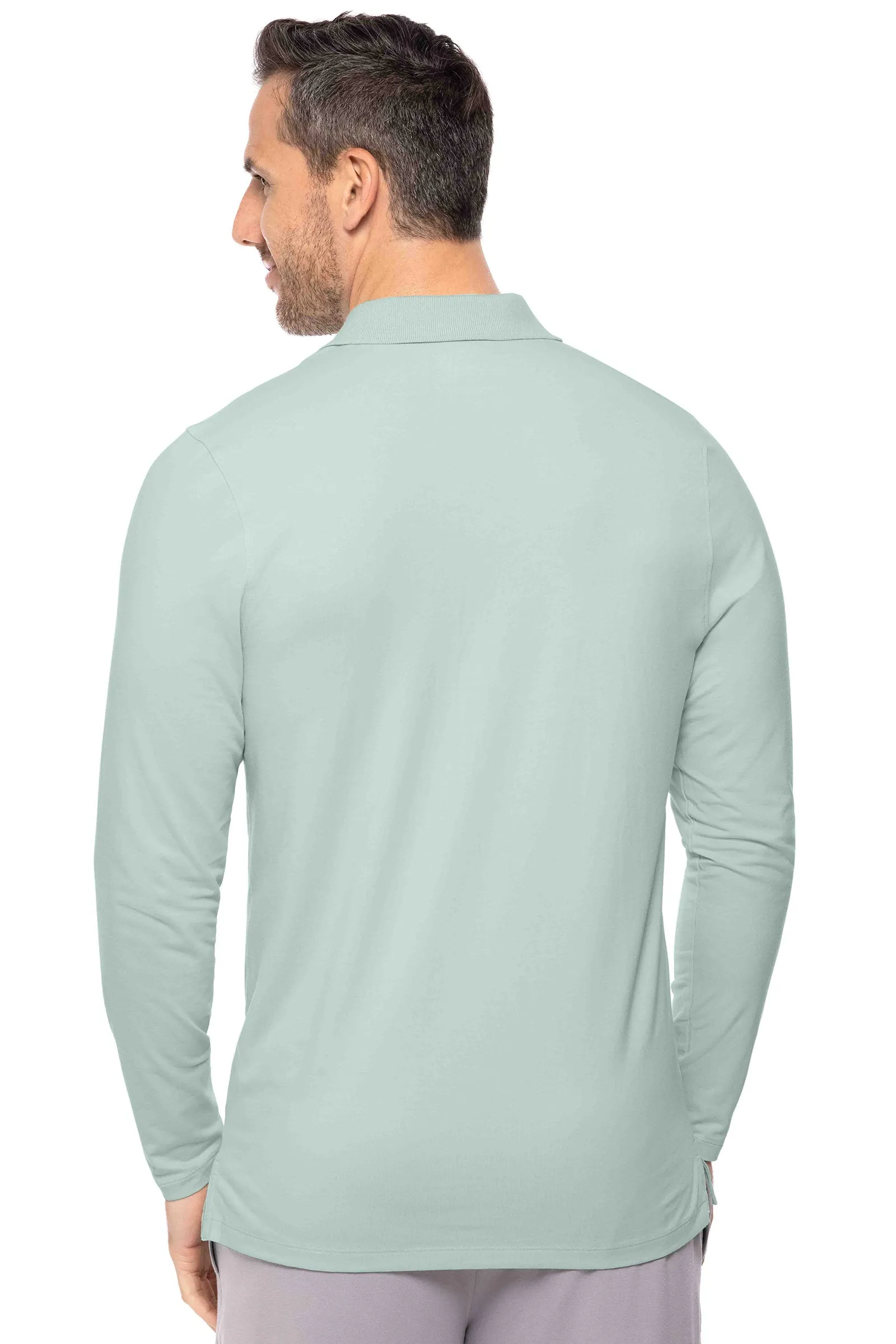 Men's Coppitt Long Sleeve Weekend Polo  |  Misty Aqua