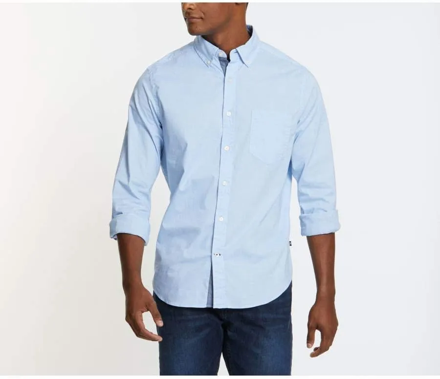 Nautica Men's Classic Fit Stretch Solid Long Sleeve Button Down Shirt