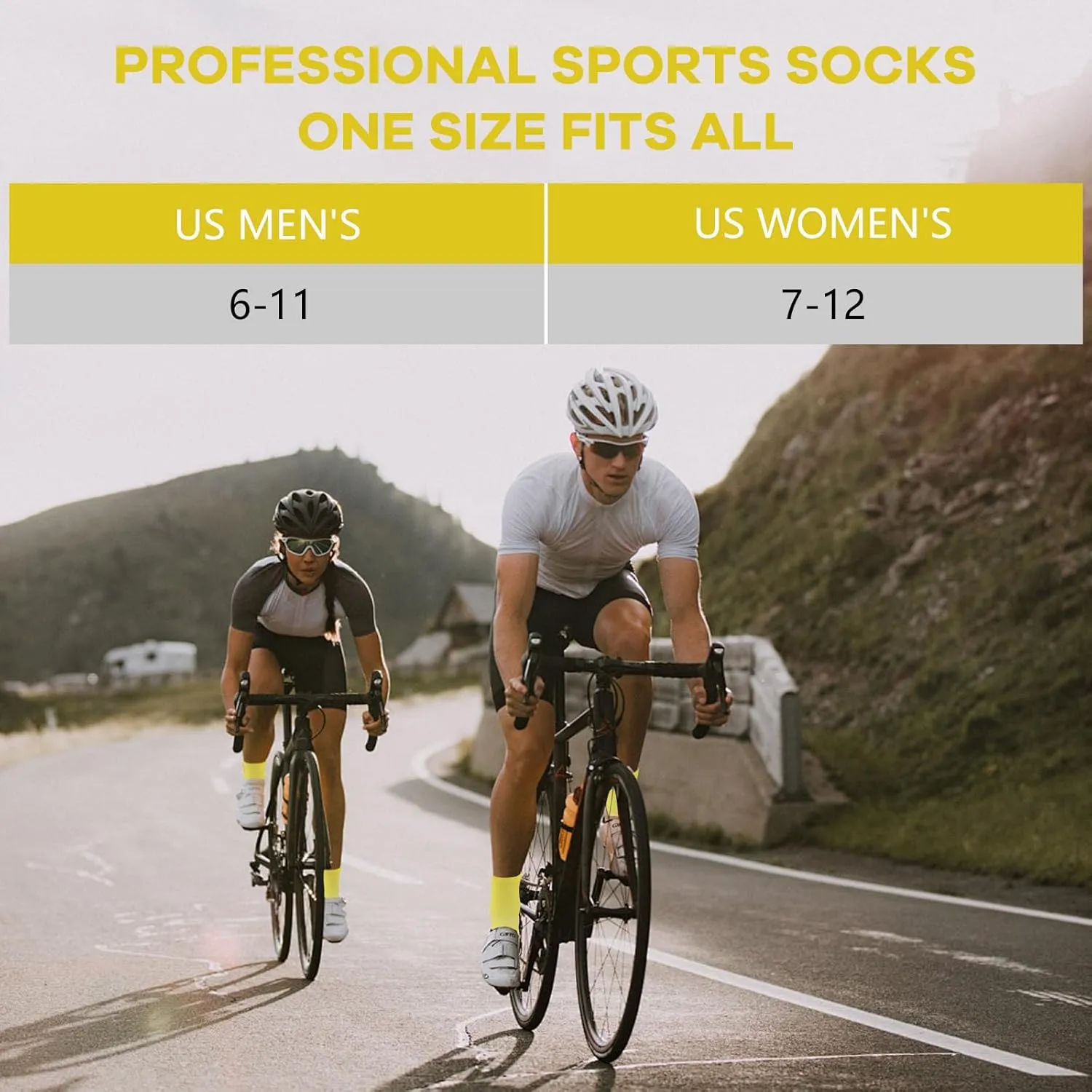 NIcool Cycling Socks For Men Women,Bright Crew Socks Running Socks Tennis Golf Athletic Socks For Youth