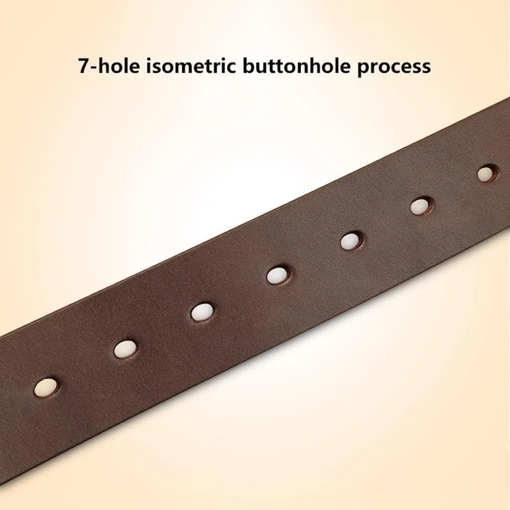 OLOTU Brown Men's Leather Belt 1.5'' Stainless Steel Pin Buckle Reversible Belt Men's Casual Jeans Work Dress Belt