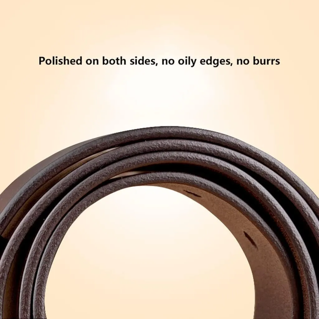 OLOTU Brown Men's Leather Belt 1.5'' Stainless Steel Pin Buckle Reversible Belt Men's Casual Jeans Work Dress Belt