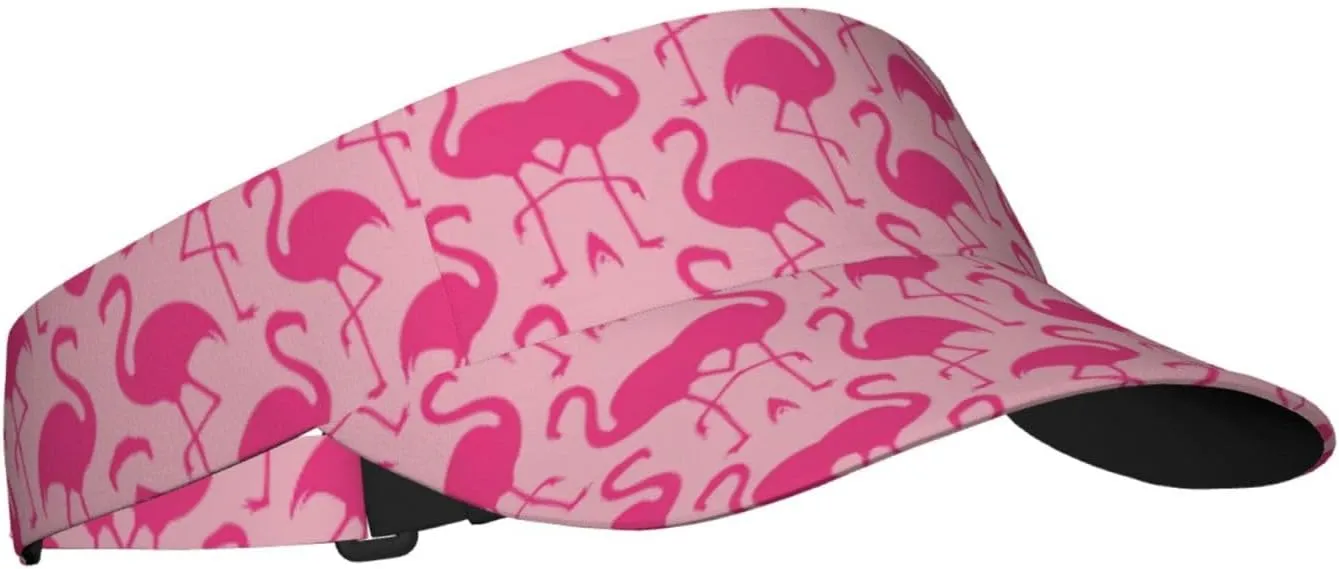 Pink Flamingo Pattern Sun Visor Hat Visor Adjustable Cap for Women and Men,Wide Brim Empty Top Baseball Sun Cap