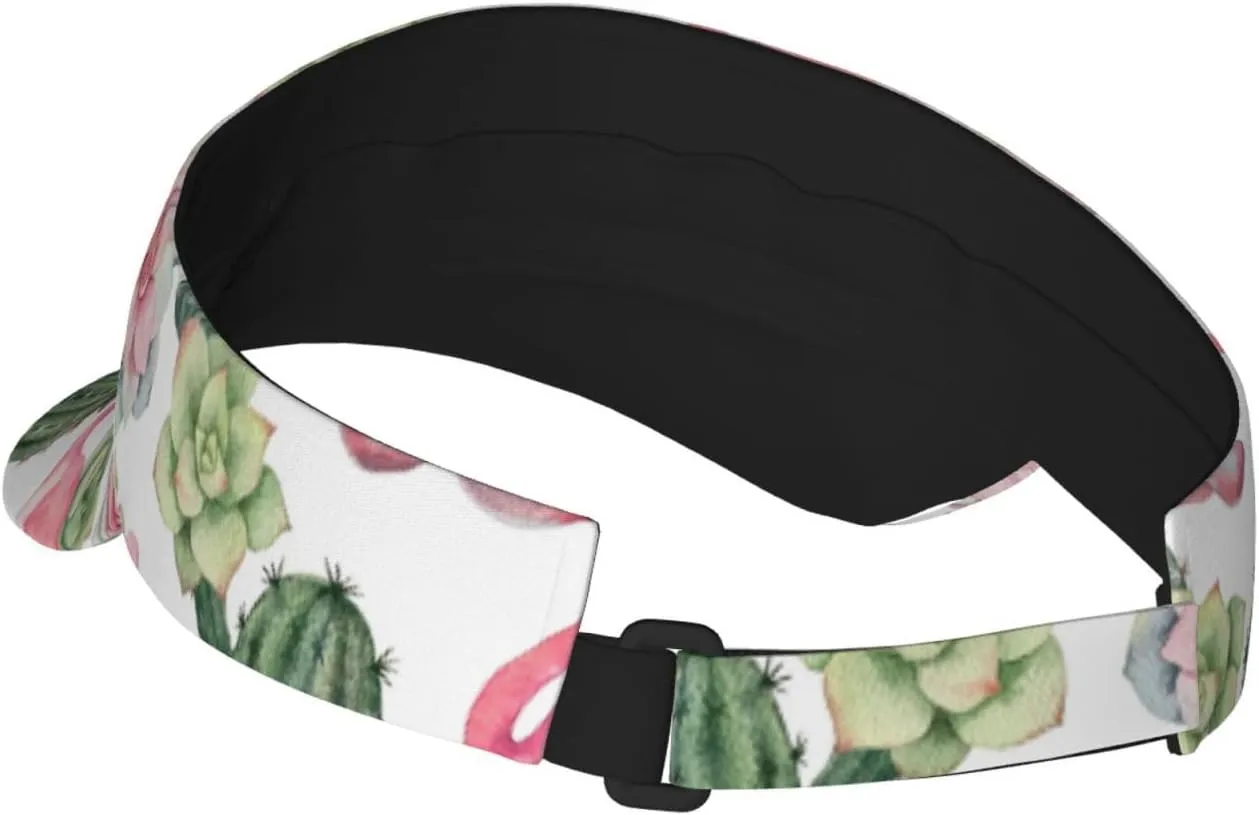 Pink Flamingo Pattern Sun Visor Hat Visor Adjustable Cap for Women and Men,Wide Brim Empty Top Baseball Sun Cap