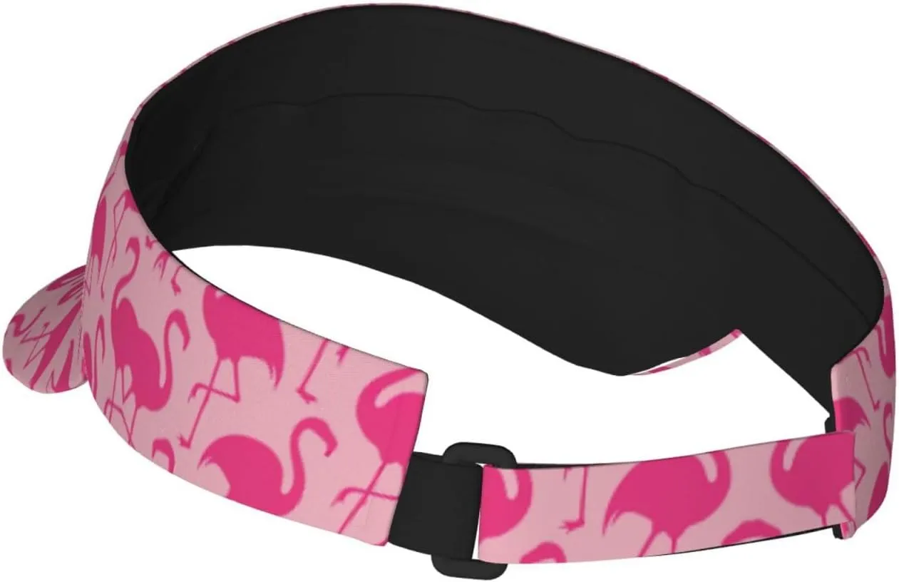 Pink Flamingo Pattern Sun Visor Hat Visor Adjustable Cap for Women and Men,Wide Brim Empty Top Baseball Sun Cap