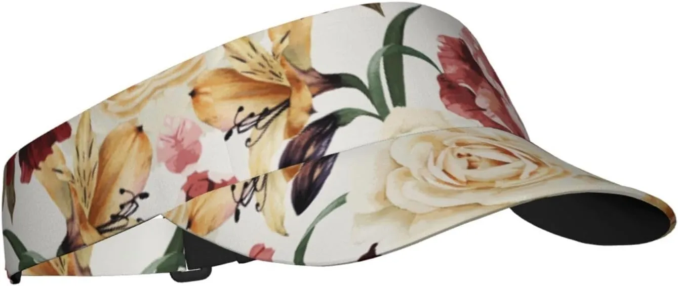 Pink Flamingo Pattern Sun Visor Hat Visor Adjustable Cap for Women and Men,Wide Brim Empty Top Baseball Sun Cap