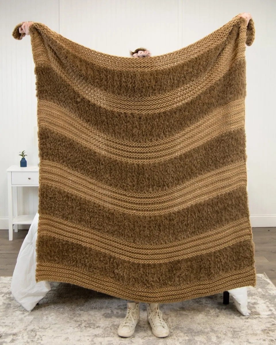 Plush Knit Throw - Camel