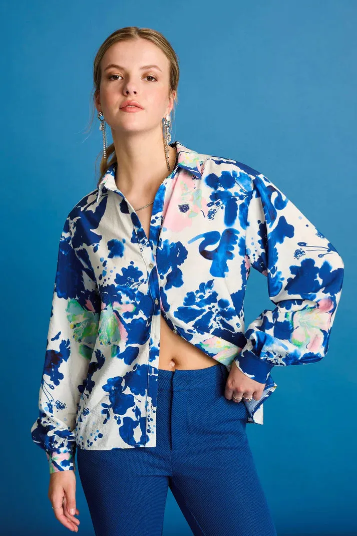 POM AMSTERDAM VIOLET CRANE BIRDS BLUE/MULTI COLOUR