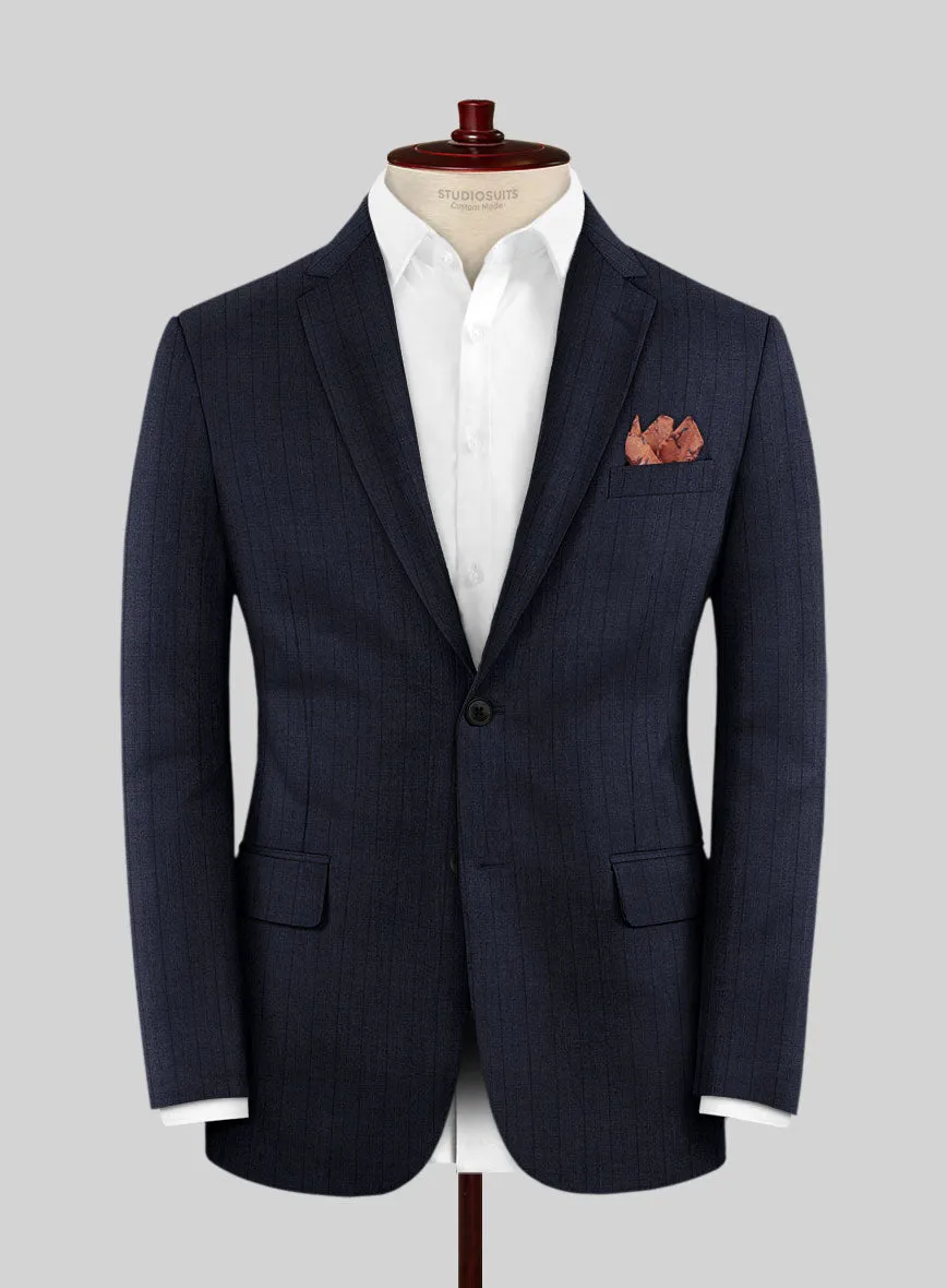 Scabal Londoner Allamo Stripe Blue Wool Jacket