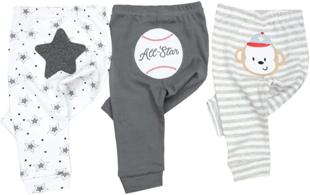 Unisex Baby 3-Pack Long Pants Boys Girls Toddler Cotton Shorts Gift Set