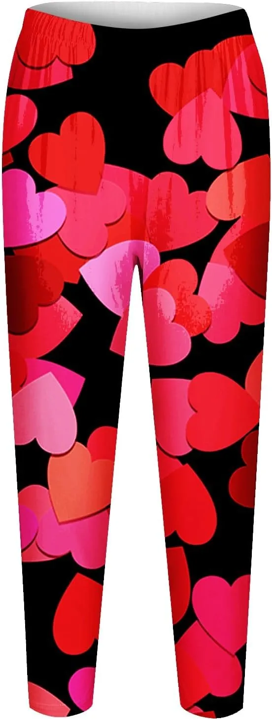 Valentines Plus Size Leggings for Women Valentine Tights Plus Size Love Heart Pattern Tights Plus Size
