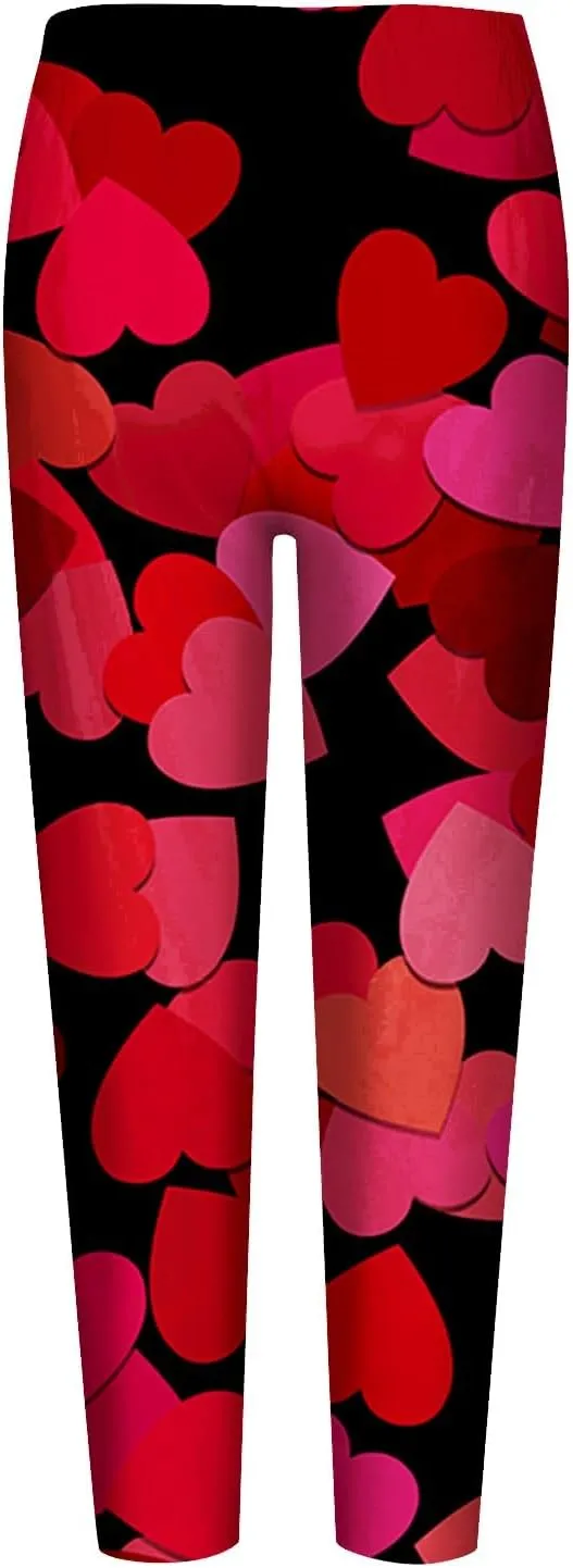Valentines Plus Size Leggings for Women Valentine Tights Plus Size Love Heart Pattern Tights Plus Size