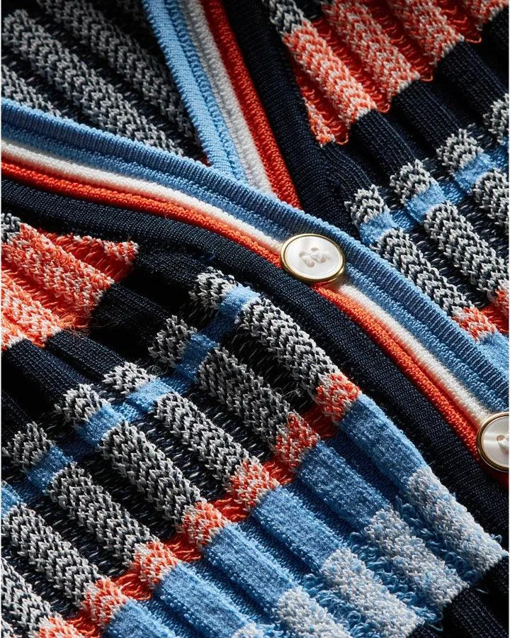 Veronica Beard Calliope Stripe Pattern Cardigan