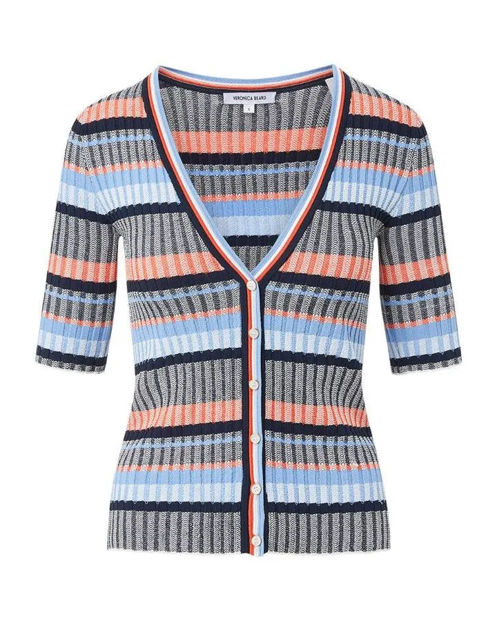 Veronica Beard Calliope Stripe Pattern Cardigan