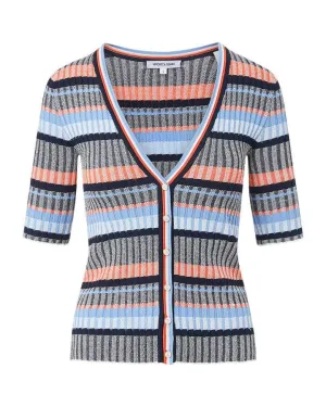 Veronica Beard Calliope Stripe Pattern Cardigan