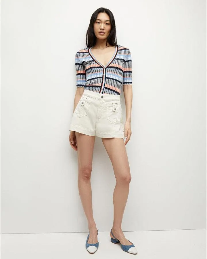 Veronica Beard Calliope Stripe Pattern Cardigan