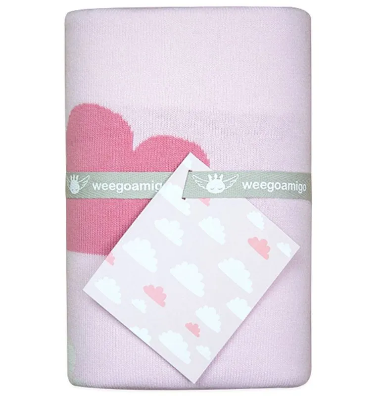 Weegoamigo Knit Blanket Sky High Pink