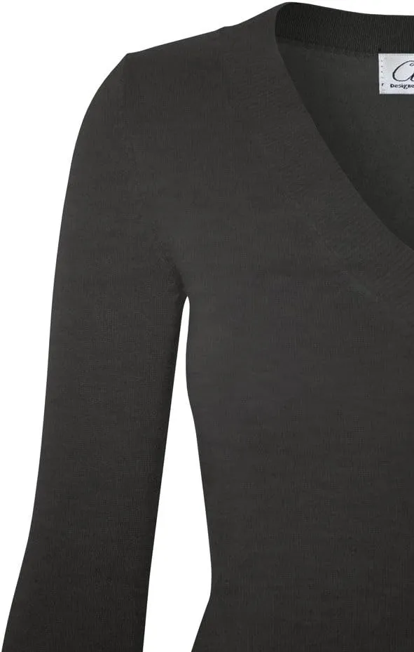 Women's Solid Soft Stretch Pullover Knit Sweater