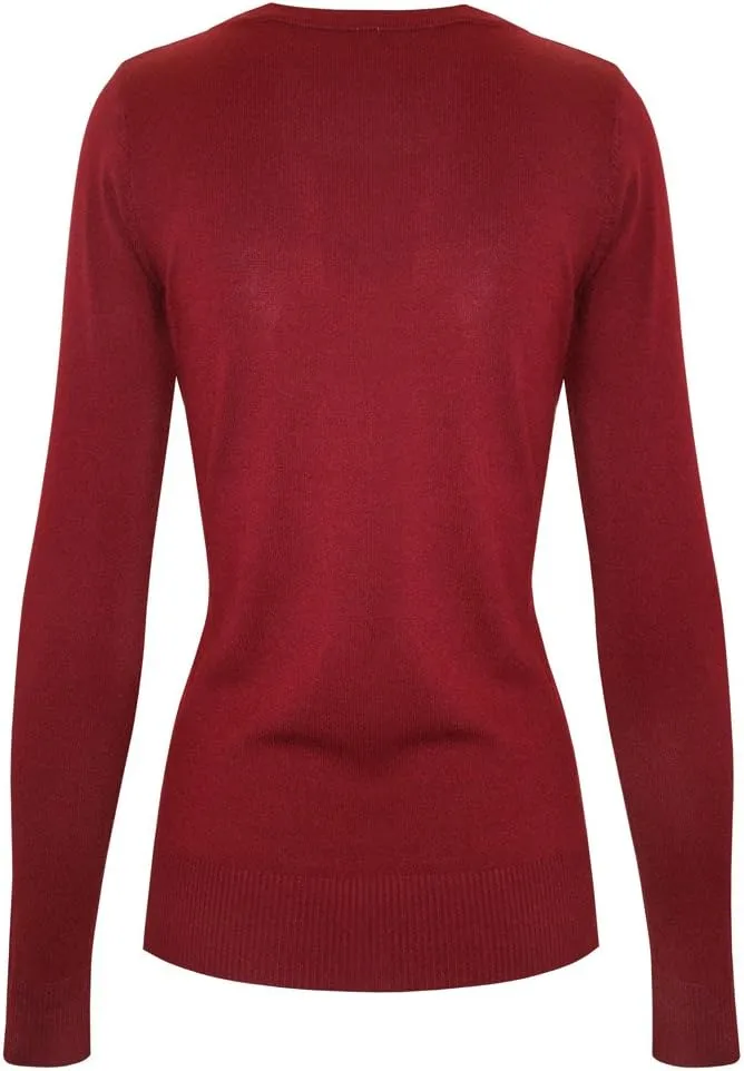 Women's Solid Soft Stretch Pullover Knit Sweater