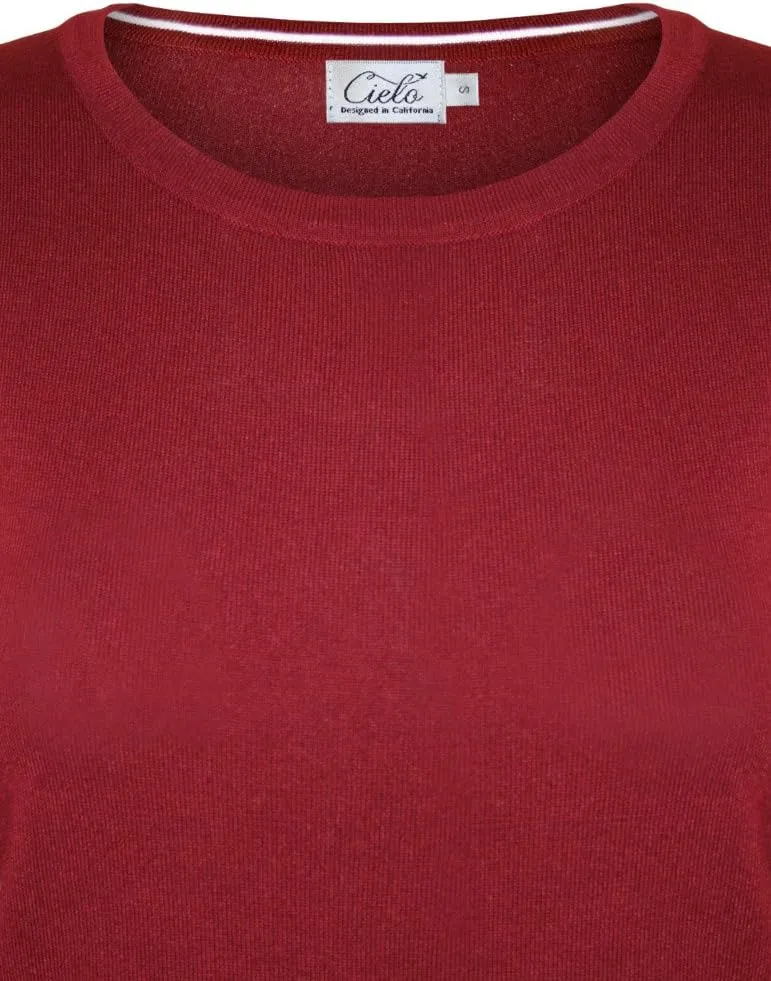Women's Solid Soft Stretch Pullover Knit Sweater